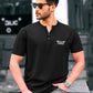Men Henley Neck Plain  Black Half Sleeve T-Shirt