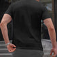 Men Henley Neck Plain  Black Half Sleeve T-Shirt