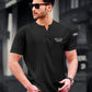 Men Henley Neck Plain  Black Half Sleeve T-Shirt