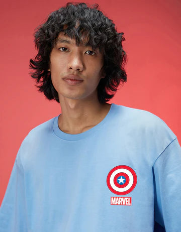 Captain America Marvel Dutch Canal Oversized Graphic Printed T-shirt